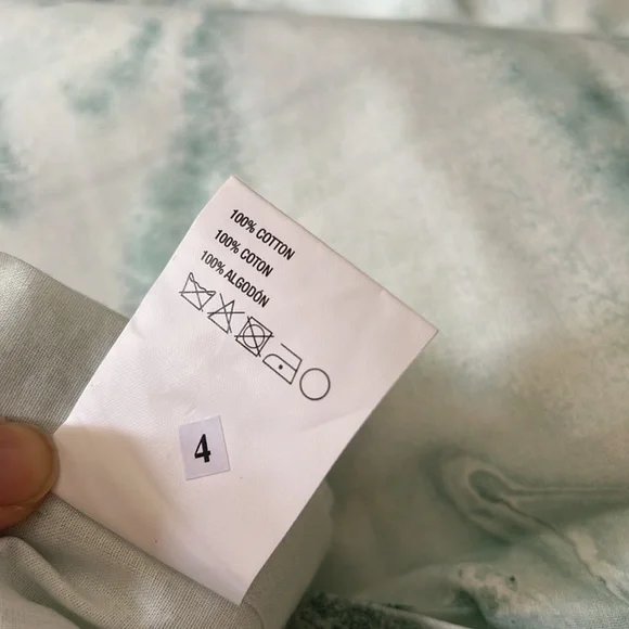 Crate & Barrrel Tablecloth Marbled Aqua Green 60x90in - Picture 3 of 6